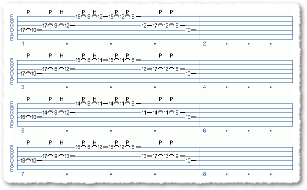 String skipped arpeggios with tapping