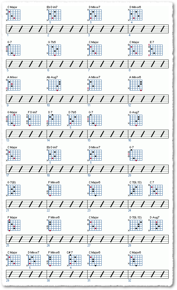 a basic jazz ballad chock-full-o-chords